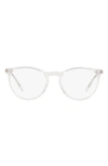 Polo Ralph Lauren 49mm Round Optical Glasses In Crystal