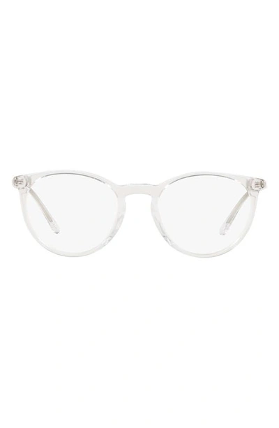 Polo Ralph Lauren 49mm Round Optical Glasses In Crystal