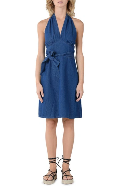 Molly Bracken Denim Halter Dress