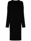 Bottega Veneta Open-back Ribbed-knit Sweater Dress In Black