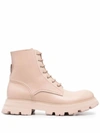 Alexander Mcqueen Wander Lace-up Boots In Beige