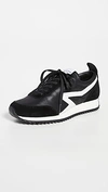 Rag & Bone Retro Runner Suede And Leather-trimmed Recycled Shell Sneakers In Black