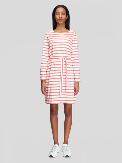 Apc Striped Long-sleeve Dress In Pink