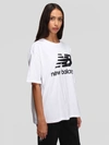 New Balance Nb Essentials Stacked Logo Tee In White