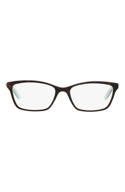 Ralph Lauren 52mm Square Optical Glasses In Blue Havana