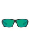 Costa Del Mar 62mm Polarized Wraparound Sunglasses In Rubber Black