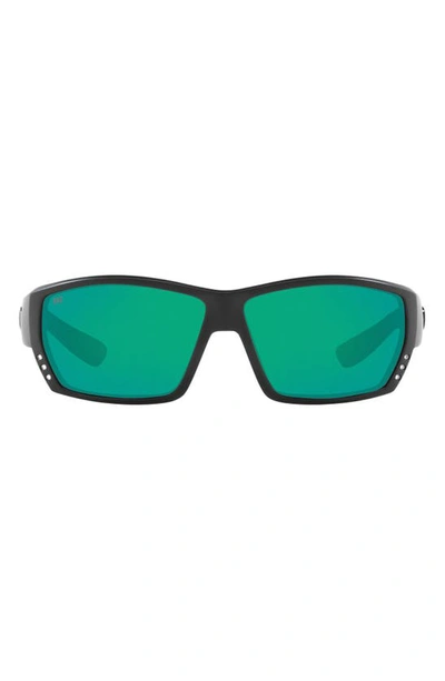 Costa Del Mar 62mm Polarized Wraparound Sunglasses In Rubber Black
