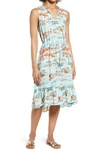 Beachlunchlounge Lou Lou Belted Sleeveless Shift Dress In Coney Island