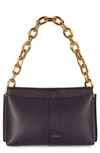 Wandler Mini Carly Chain Strap Leather Shoulder Bag In Fig