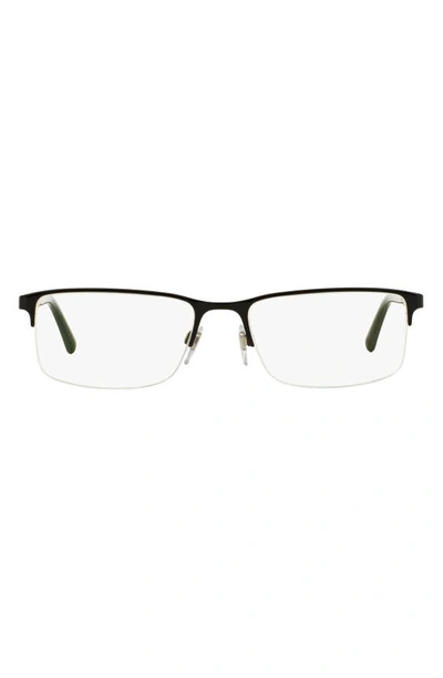 Burberry 55mm Rectangular Reading Glasses In Black