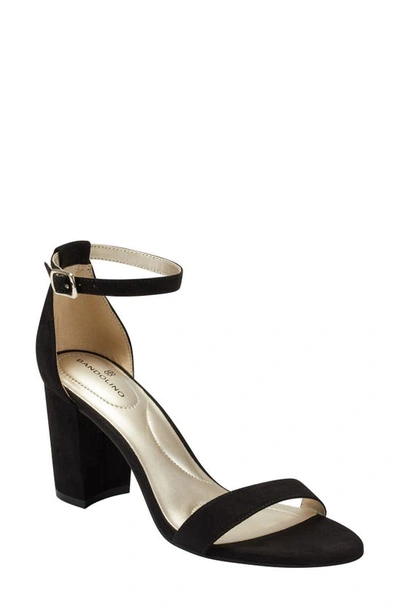 Bandolino Armory Ankle Strap Sandal In Black Suede