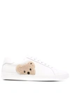 Palm Angels Teddy Bear Low-top Sneakers In White Brown
