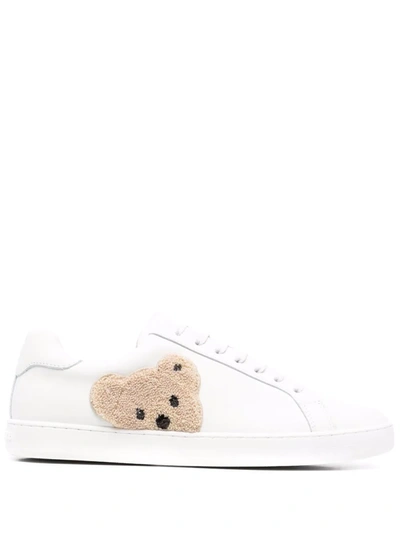 Palm Angels Teddy Bear Low-top Sneakers In White Brown
