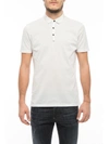 Lanvin Grosgrain Collar Cotton Polo Shirt In White|bianco