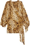 RONALD VAN DER KEMP Cheetah-print silk mini dress