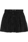 IRO Carmel lace-up chiffon and tulle mini skirt