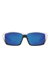 Costa Del Mar 62mm Polarized Wraparound Sunglasses In Clear