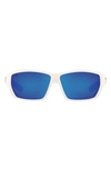 Costa Del Mar 62mm Polarized Wraparound Sunglasses In White Blu