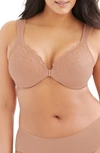 Glamorise Wonderwire Front Close Underwire Bra In Brown