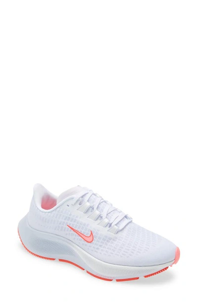 Nike Air Zoom Pegasus 37 Running Shoe In White/ Sunset Pulse/ Bright