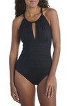 LA BLANCA ISLAND GODDESS MIO HIGH NECK ONE-PIECE SWIMSUIT,LB1IG27