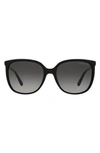 Michael Kors 57mm Gradient Cat Eye Sunglasses In Black / Dark / Gray