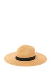 Vince Camuto V Grossgrain Panama Hat In Tan