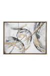 Cosmoliving By Cosmopolitan Cosmo By Cosmopolitan Large Metallic Gold & Black Contemporary Abstract Framed Art Painting In Gold