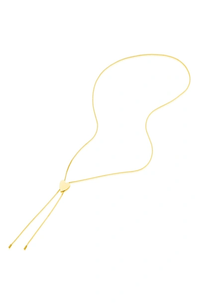 Adornia Gold Vermeil Heart Bolo Necklace In Yellow