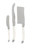 French Home Laguiole Set Of 3 Cheese Knives In Ivory