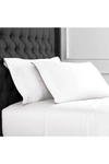 Melange King 600 Thread Count Cotton 2 Stripe Embroidered Sheet 4-piece Set In White