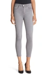 L Agence The Margot Cropped High-rise Skinny Jeans In Grey