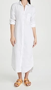Frank & Eileen Rory Long Sleeve Shirtdress In White Lived In Linen