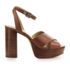 MICHAEL KORS MICHAEL KORS WOMEN'S BROWN LEATHER SANDALS,40S1ODMS2L230 10.5