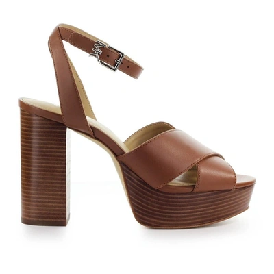 Michael Kors Womens Brown Leather Sandals