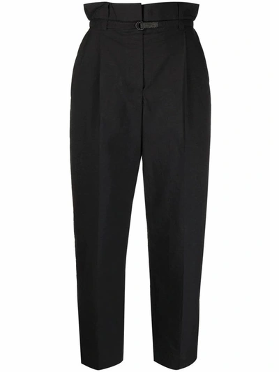 Brunello Cucinelli High-waist Belted Trousers In Black