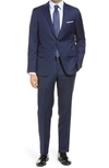 Hickey Freeman Classic B Fit Solid Loro Piana Wool Suit In Navy
