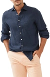 Rodd & Gunn Seaford Linen Button-up Shirt In Midnight