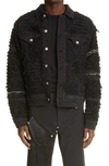 Alyx X Blackmeans Shred-detail Denim Jacket In Black / Black
