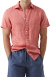 Rodd & Gunn Ellerslie Linen Textured Classic Fit Button-up Shirt In Crimson