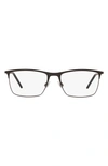 Dolce & Gabbana 55mm Rectangular Optical Eyeglasses In Black