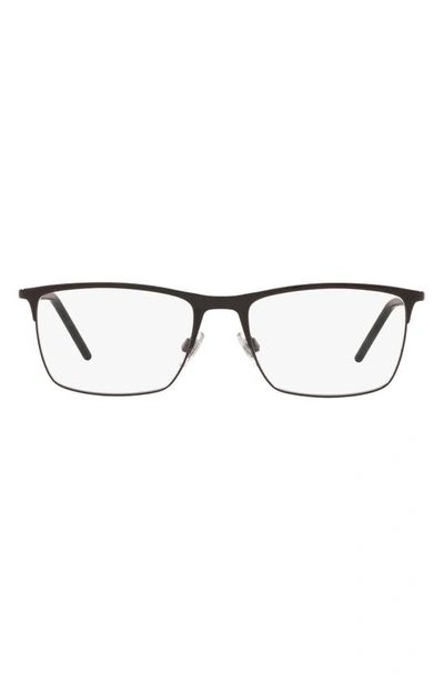 Dolce & Gabbana 55mm Rectangular Optical Eyeglasses In Black