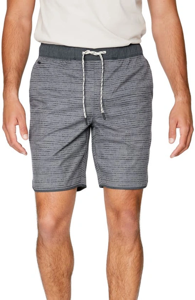 7 Diamonds Core Active Linear Print Shorts In Linear Charcoal