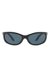 Costa Del Mar 61mm Polarized Wraparound Sunglasses In Matte Black