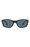 Costa Del Mar 64mm Polarized Wraparound Sunglasses In Black