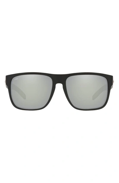 Costa Del Mar 59mm Polarized Square Sunglasses In Matte Black