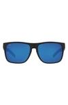 Costa Del Mar 59mm Polarized Square Sunglasses In Black Blue