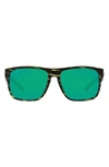 Costa Del Mar 59mm Polarized Square Sunglasses In Green Mirror