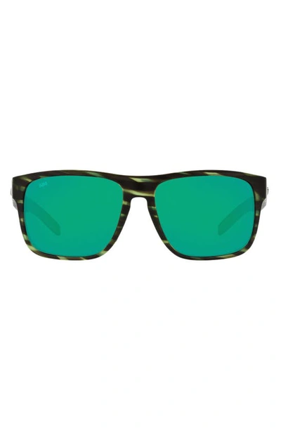 Costa Del Mar 59mm Polarized Square Sunglasses In Green Mirror