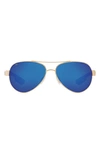 Costa Del Mar 56mm Polarized Aviator Sunglasses In Rose Gold Tort